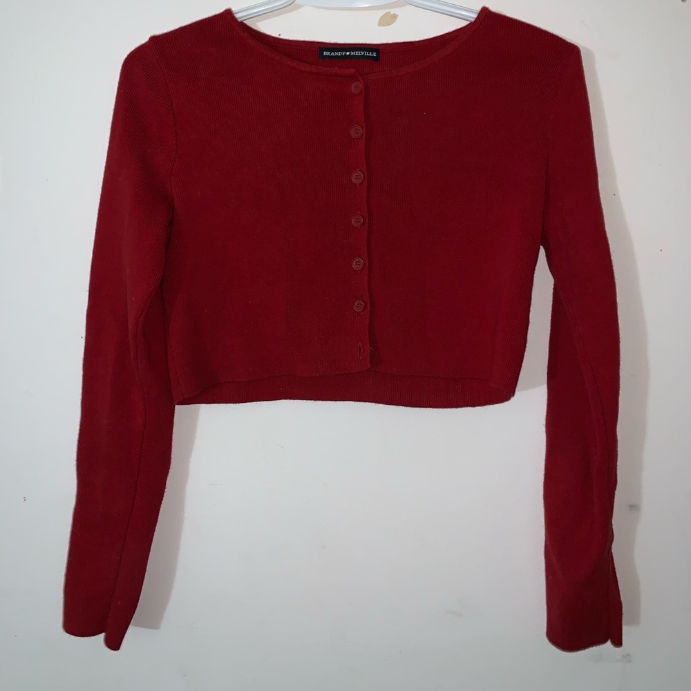 red brandy melville cardigan